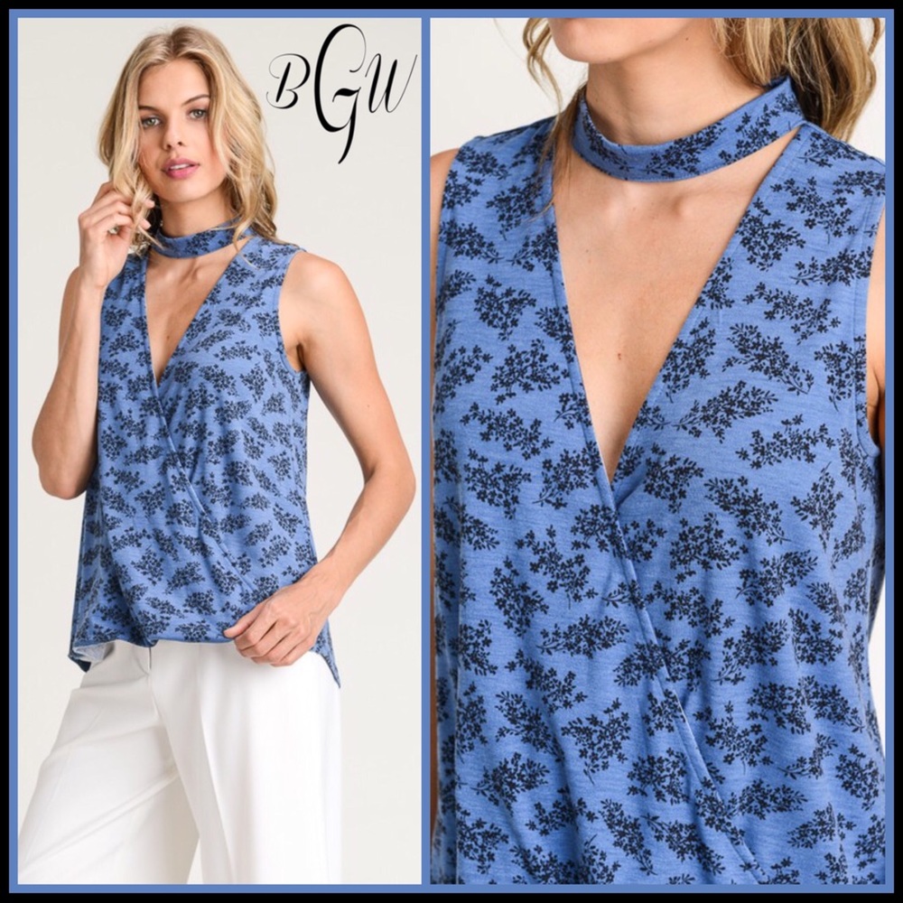 🌺🆕5⭐️Mock Neck Wrap Style  Sleeveless Top